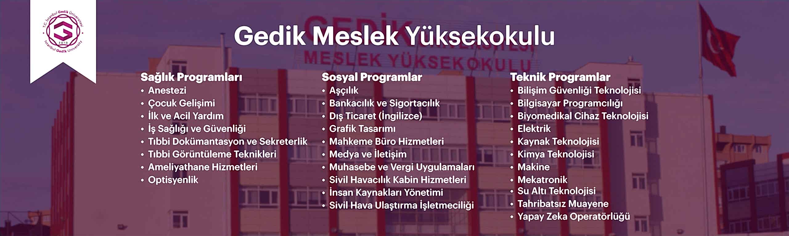 Gedik Meslek Yüksekokulu Bannerı