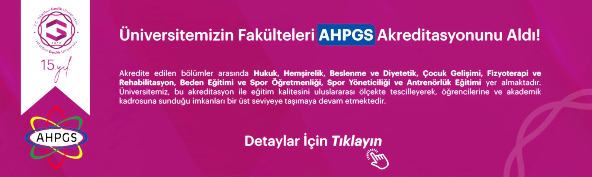 AHPGS Akreditasyonu Alındı Bannerı