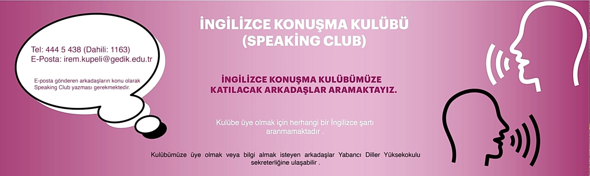 İngilizce Konuşma Kulübü Banner